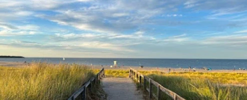 Aerial view of a Massachusetts beach